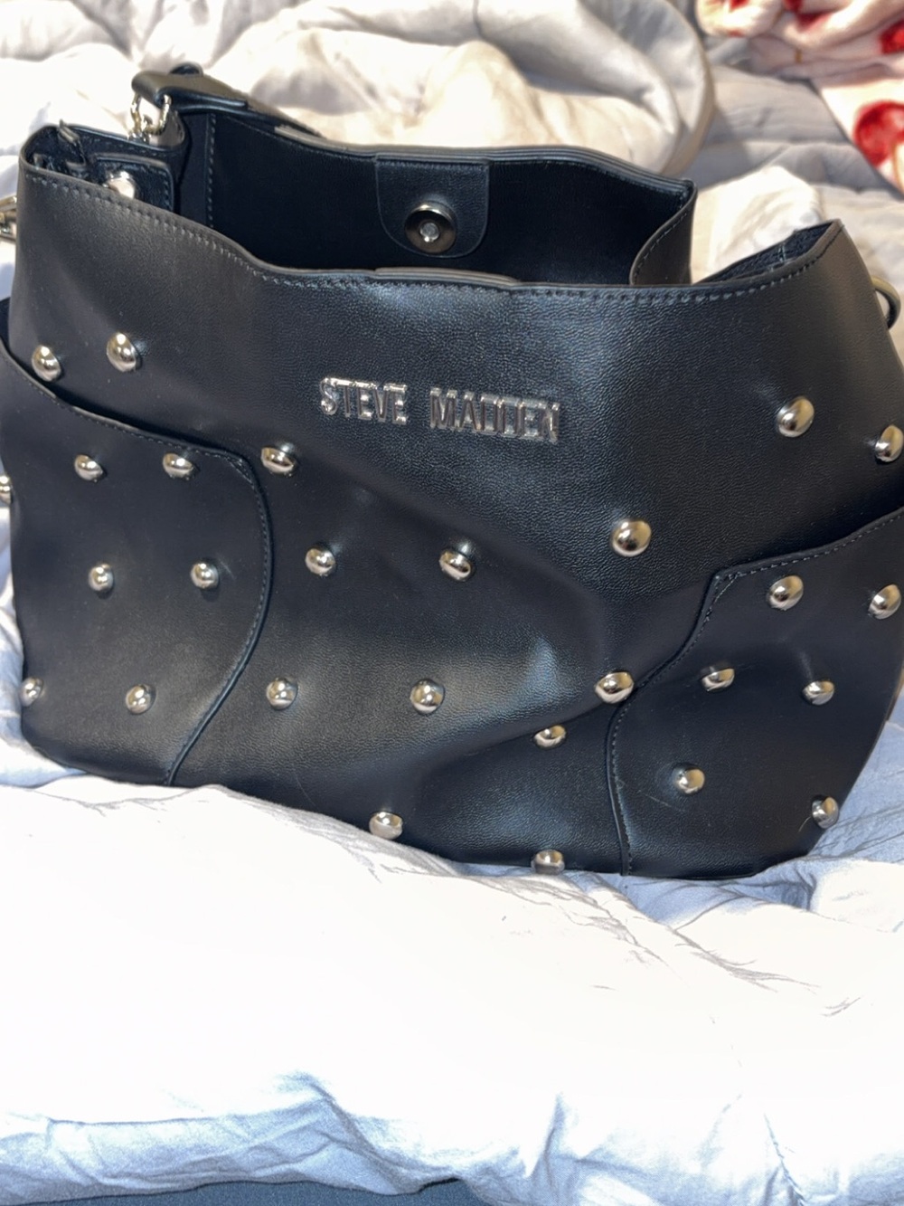 Steve Madden Black Studded Tote Bag - Picture 2 of 5